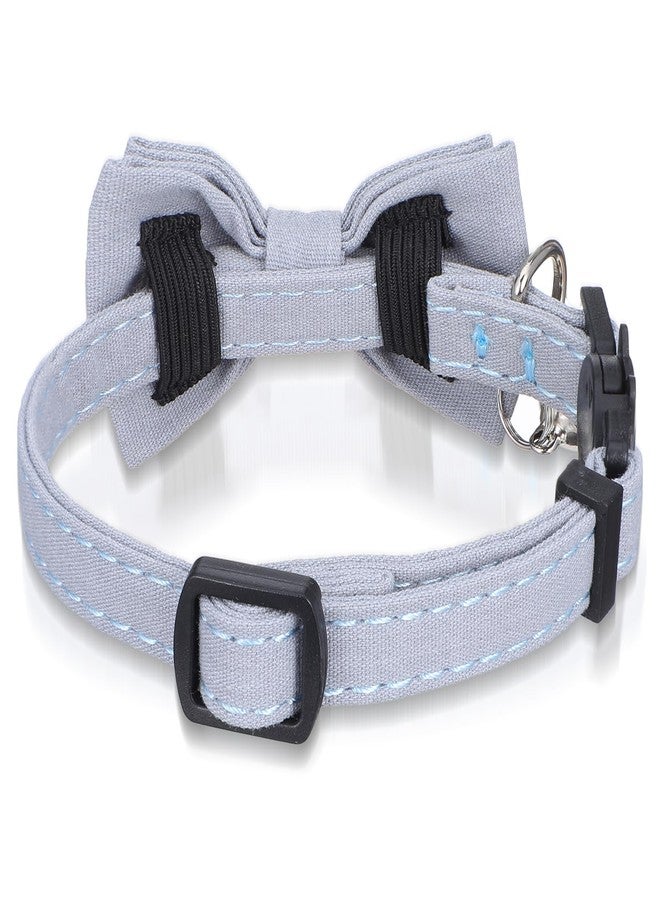 HaiFafafaing Cat Collar Breakaway Bowtie - Safety Adjustable Cat Collars for Boy Cats with Bell - 7-11 Inches Length Christmas Cats Bow Tie Collar Blue Grey - Image 4
